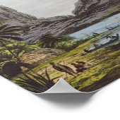 Der Hafen von Taloo auf der Insel Eimeo Poster (Ecke)