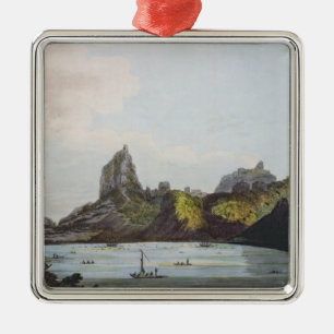 Der Hafen von Taloo in der Insel von Eimeo Silbernes Ornament