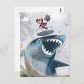 Der Hai im Park (Original Artwork) Postkarte (Vorne/Hinten)