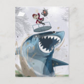 Der Hai im Park (Original Artwork) Postkarte (Vorderseite)