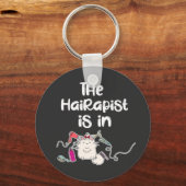 Der Hairapist ist in Funny Friseur Geschenke Schlüsselanhänger (Vorderseite)
