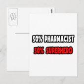 Der halbe Apotheker ... Half Superhero Postkarte (Vorne/Hinten)