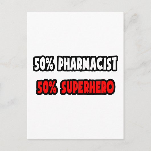 Der halbe Apotheker ... Half Superhero Postkarte (Vorderseite)