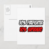Der halbe Feuerwehrmann... der halbe Superheld Postkarte (Vorne/Hinten)