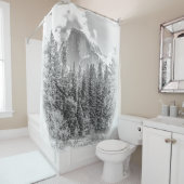 Der Halbkuppel des Yosemite im Winter, Schwarz und Duschvorhang (Beispiel)