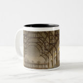 Der Hall der Dreiheits-Uni, Cambridge, von ' Zweifarbige Tasse (Vorderseite Links)