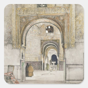 Der Hall der zwei Schwestern (Sala de Las dos Quadratischer Aufkleber