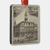 Der Hall u. die Hütten des Sportsmans Silbernes Ornament (Rechts)