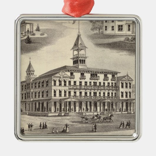 Der Hall u. die Hütten des Sportsmans Silbernes Ornament (Vorne)