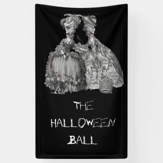 Der Halloween-Ball (auf schwarz) Banner (Vertikal)