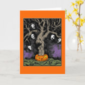 Der Halloween-Baum Karte (Gelbe Blume)