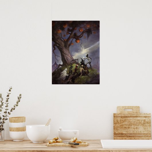 Der Halloween-Baum Poster (Küche)