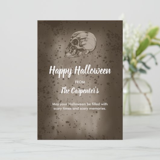 Der Halloween-Schädel Einladung (Stehend Vorderseite)
