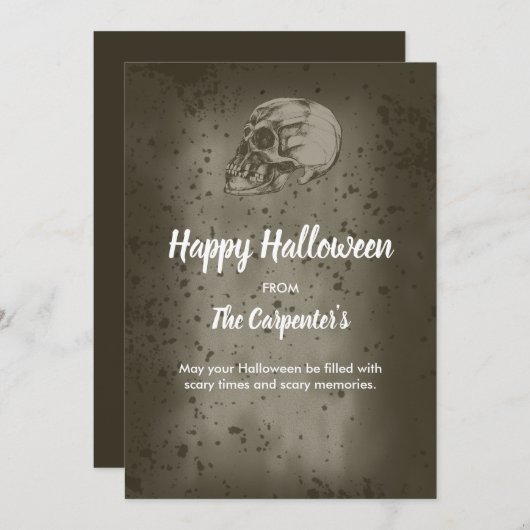 Der Halloween-Schädel Feiertagskarte (Vorne/Hinten)