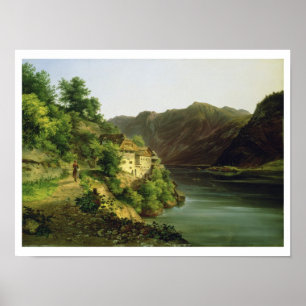 Der Hallstatter See, 1824 (Öl auf Leinwand) Poster