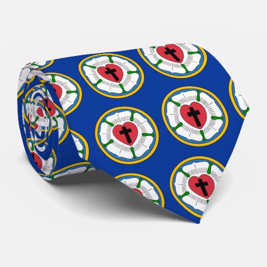 Der Hals-Krawatte Lutherrose Männer Krawatte (Gerollt)