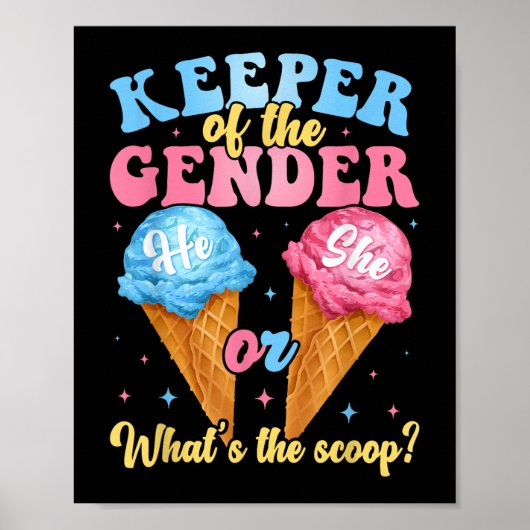 Der Halter der geschlechtsspezifischen Eiscreme, w Poster (Vorne)