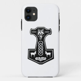 Der Hammer des heidnischen Thors mit Wolf und iPhone 11 Hülle