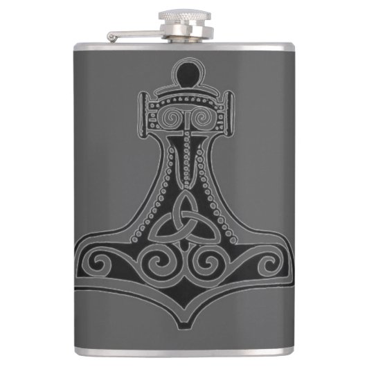 Der Hammer des Thors (grau) Flachmann (Vorderseite)