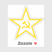 Der Hammer und der Sichelstern (gelb) Aufkleber (Blatt)