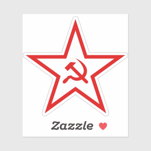 Der Hammer und der Sichelstern (rot) Aufkleber (Blatt)