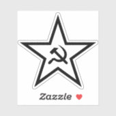 Der Hammer und der Sichelstern (schwarz) Aufkleber (Blatt)