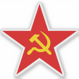 Der Hammer und der Sichelstern - v2 (rot) Aufkleber