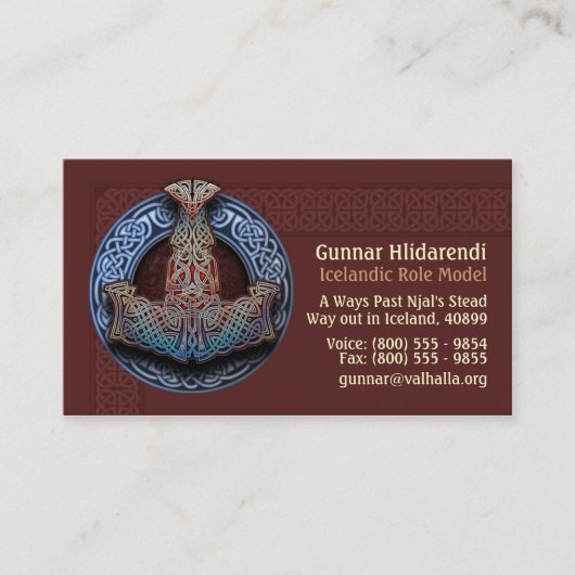Der Hammer-Visitenkarten des Thors Visitenkarte (Vorderseite)