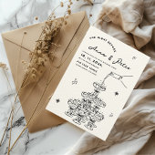 Der handlich illustrierte Champagner-Turm Einladung