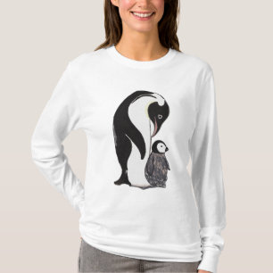 Der Hanes der Penguins-Frauen langer Hülsen-Nano- T-Shirt