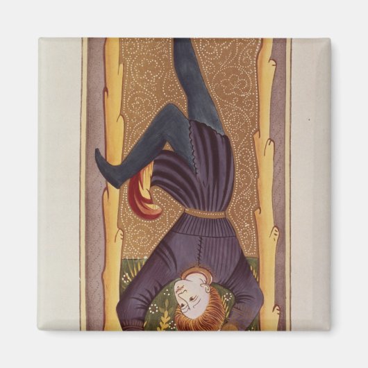 Der hanged Man, die Tarot-Karte, Französisch Magnet (Vorne)