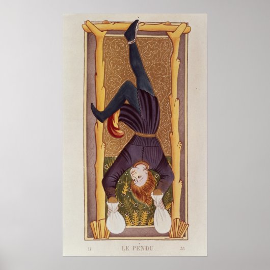 Der hanged Man, die Tarot-Karte, Französisch Poster (Vorne)