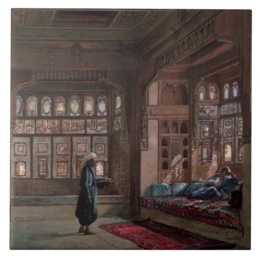 Der Harem von Scheich Sadat, Kairo, 1870 Fliese (Vorderseite)