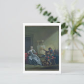Der Harlekin-Maler, c.1742 (Öl auf Leinwand) Postkarte (Stehend Vorderseite)