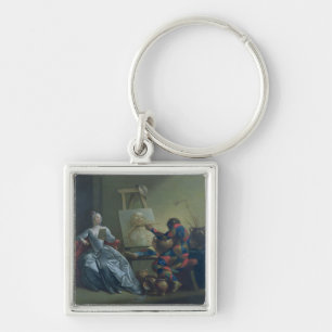 Der Harlekin-Maler, c.1742 (Öl auf Leinwand) Schlüsselanhänger