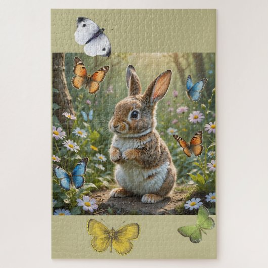 Der Hase und die Schmetterlinge Puzzle (Vertikal)