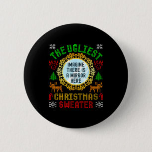 Der hässlichste Weihnachtspullover mit einem Bild  Button