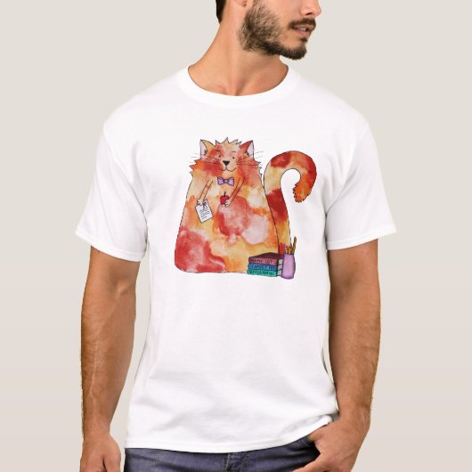 Der Hauch-Katzen-Lehrer T-Shirt (Vorderseite)
