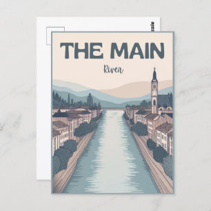 Der Hauptfluss in Deutschland - der Main Frankfurt Postkarte