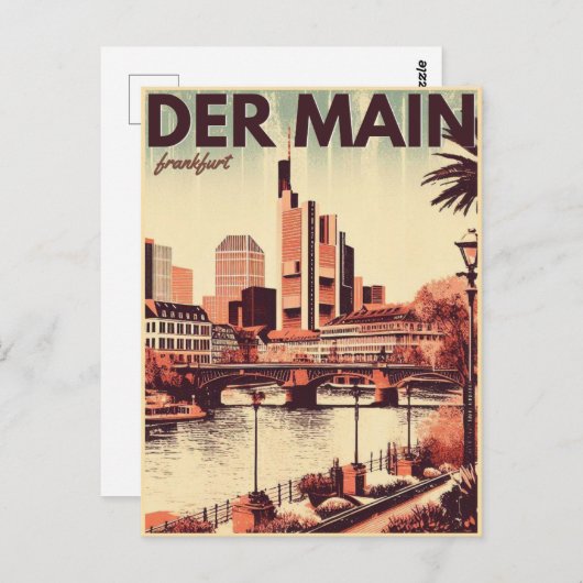 Der Hauptfluss in Deutschland - der Main Frankfurt Postkarte (Vorne/Hinten)