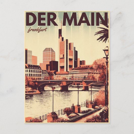 Der Hauptfluss in Deutschland - der Main Frankfurt Postkarte (Vorderseite)