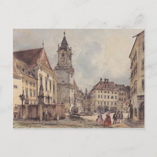 Der Hauptplatz von Bratislava von Rudolf von Alt Postkarte (Vorderseite)