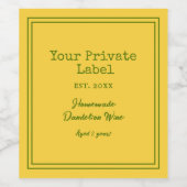 Der hausgemachte Dandelion Wein mit Ihrem eigenen Weinetikett (Einzelnes Label)