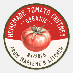 Der hausgemachte Tomatenschutt mit zwei Farben Runder Aufkleber