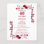 Der Haushalt begrüßt die Einladung zum 40-jährigen (Vorderseite)