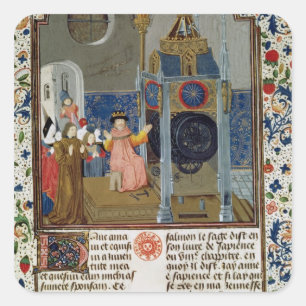 Der Haushalt, der die seltene Uhr des Meisters Quadratischer Aufkleber