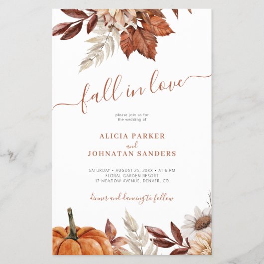 Der Haushalt fällt in Liebe, alles in einer Hochze Flyer (Vorne)