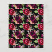 Der Haushalt Geburtstag schwarzen Bordeaux-Blüten (Rückseite)