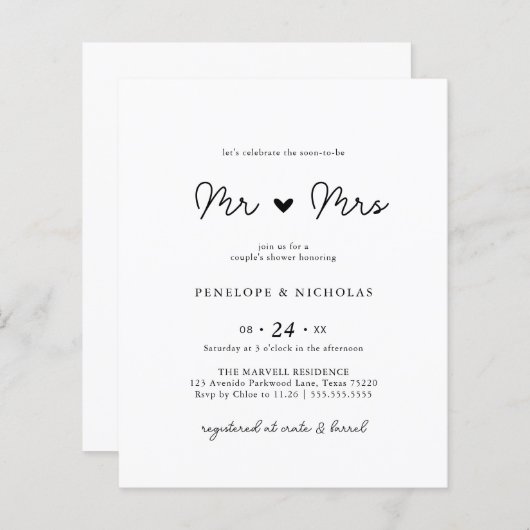 Der Haushalt wird bald Mr. & Mrs. Couple Brautpart (Vorne/Hinten)