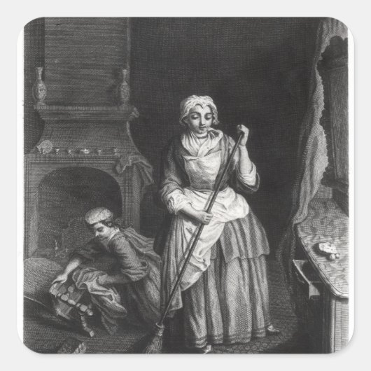 Der Haushälterin Quadratischer Aufkleber (Vorderseite)